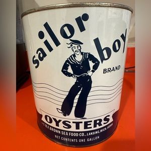 Vintage Sailor Boy Oyster Can (1 Gallon)
